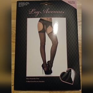 Leg Avenue Black Suspender Hose